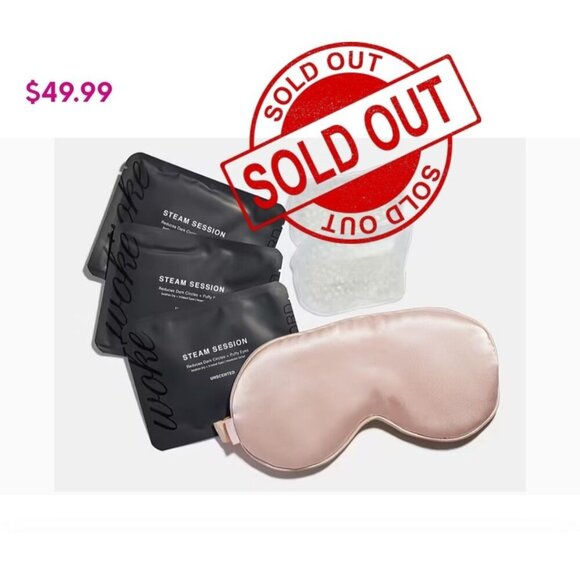 Woke ✦ Cool Steam Eye Mask Kit ✦ Blush Pink Reusable Gel Packs & Heat Cells NWT - Picture 9 of 9